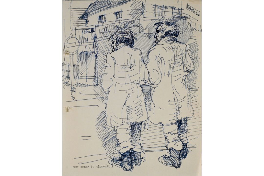 Robert Lenkiewicz (1941-2002) Newcomer to Plymouth. 256 x 205 mm, ink on paper, unframed. Provenance
