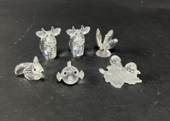 Swarovski Crystal Glass, a small collection of six pieces including two Lovlots Pioneers - Missy