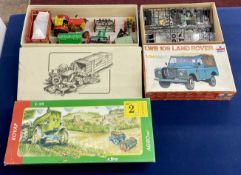 A KOVAO 1:25 scale AGRO set and a LWB 109 Land Rover 1/24 scale ESCI 3034
