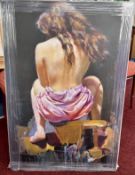 Robert Lenkiewicz (1941-2002) giclee canvas print 'The Painter With Women - Roxanna rear View'