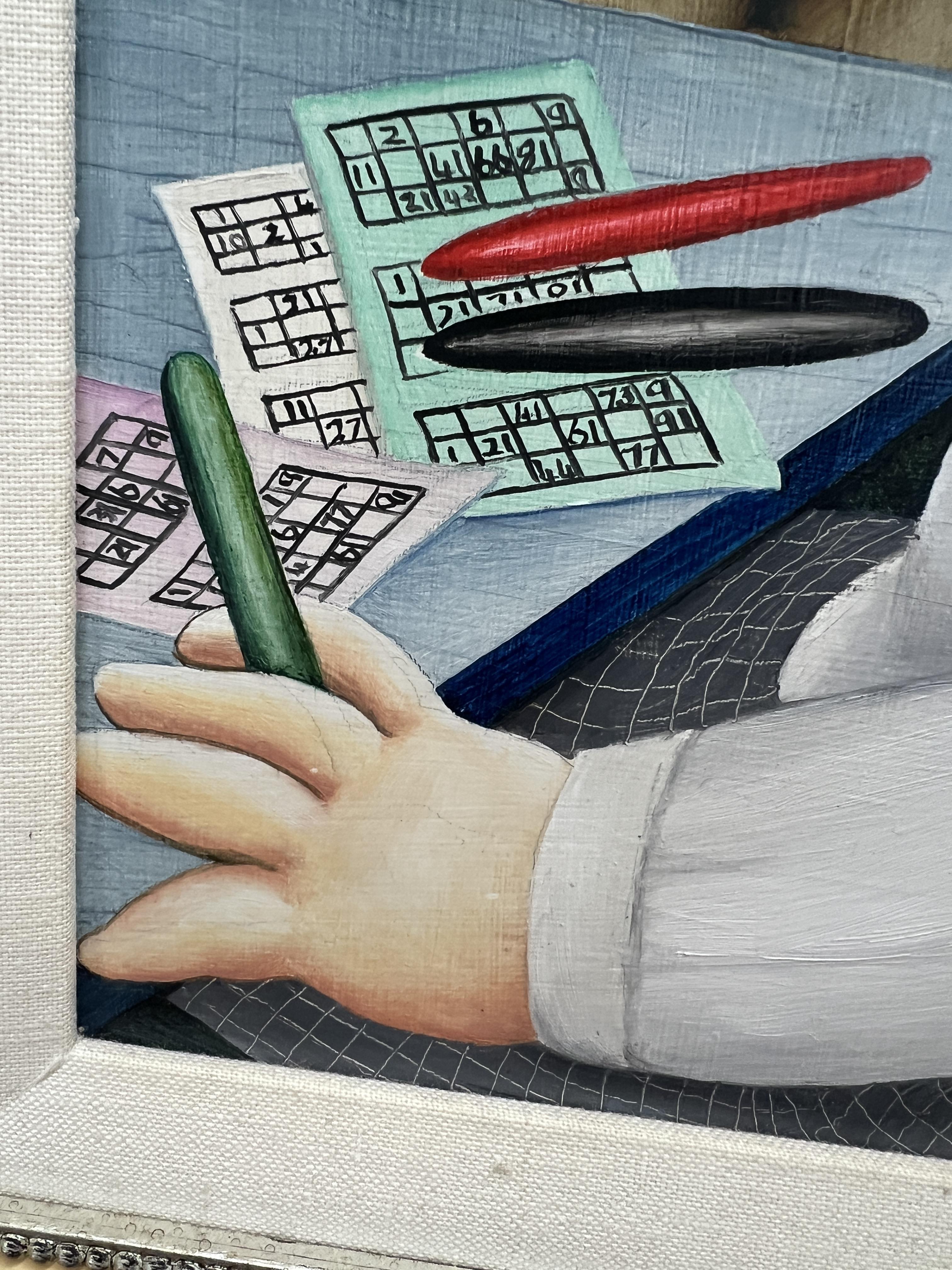 Beryl Cook (1926-2008), an original oil on board titled 'Bingo', signed. 51cm x 30cm, Overall size - Image 16 of 16