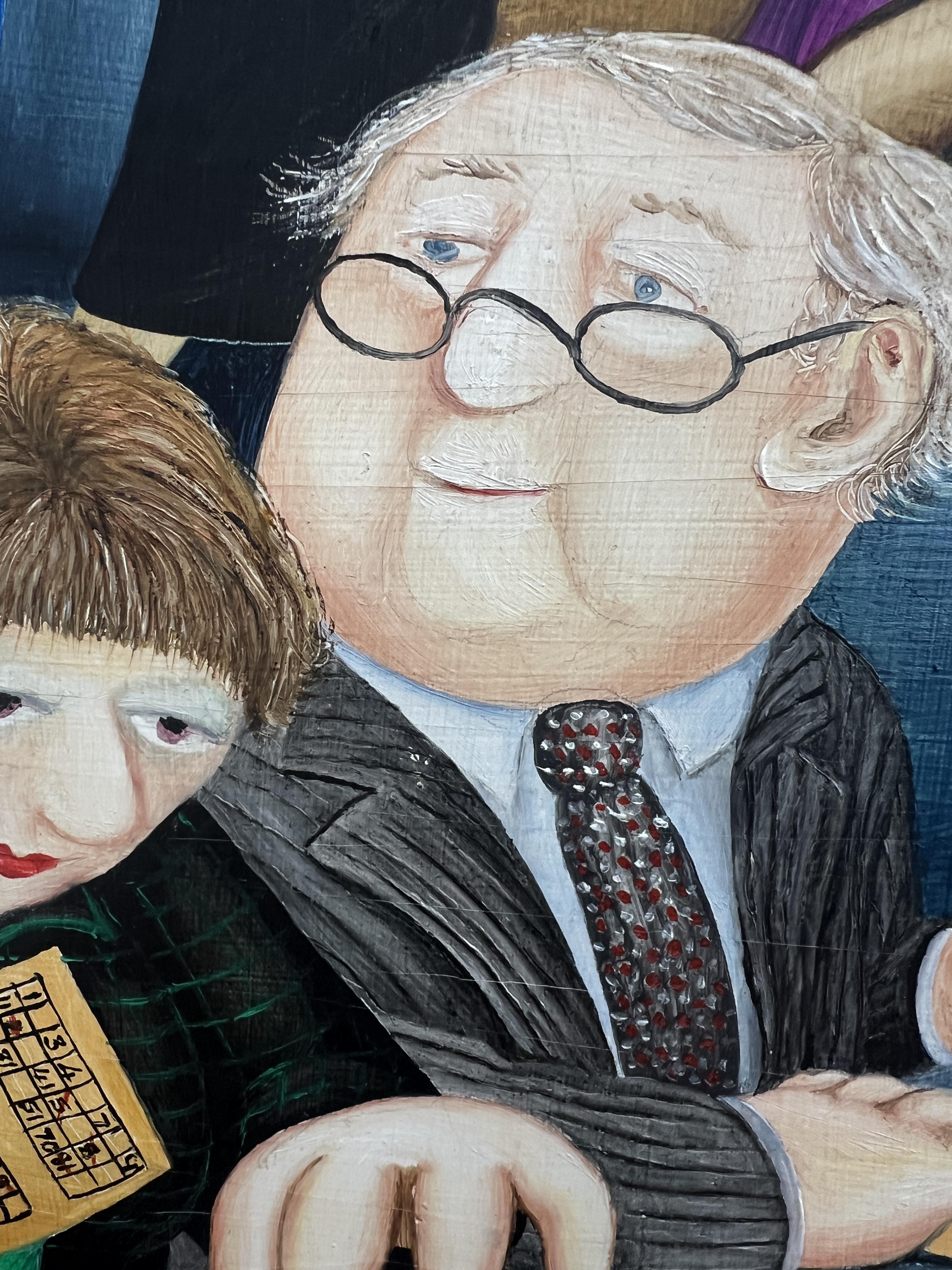 Beryl Cook (1926-2008), an original oil on board titled 'Bingo', signed. 51cm x 30cm, Overall size - Image 13 of 16