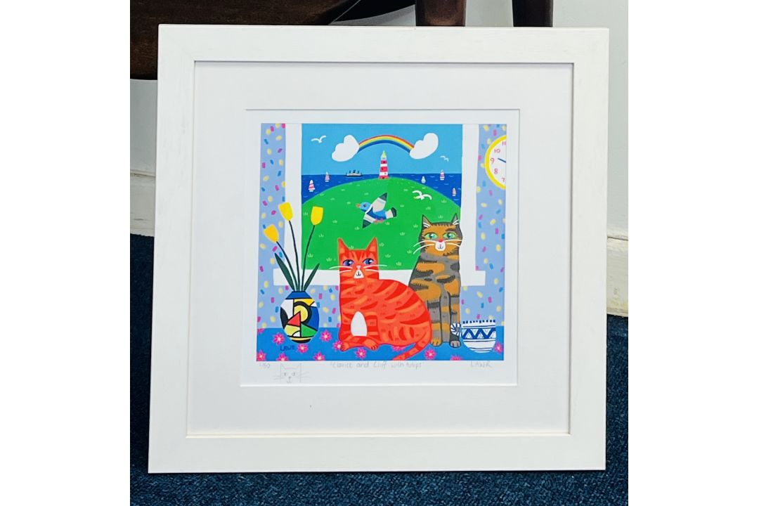 Arth Lawr, a signed limited edition print- 'Clarice and Cliff with tulips', number 1/50, framed