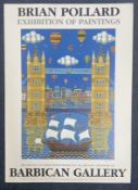 Brian Pollard, Signed Limited edition print of The Mayflower tied up at Tower Bridge. 42cm x 59cm,