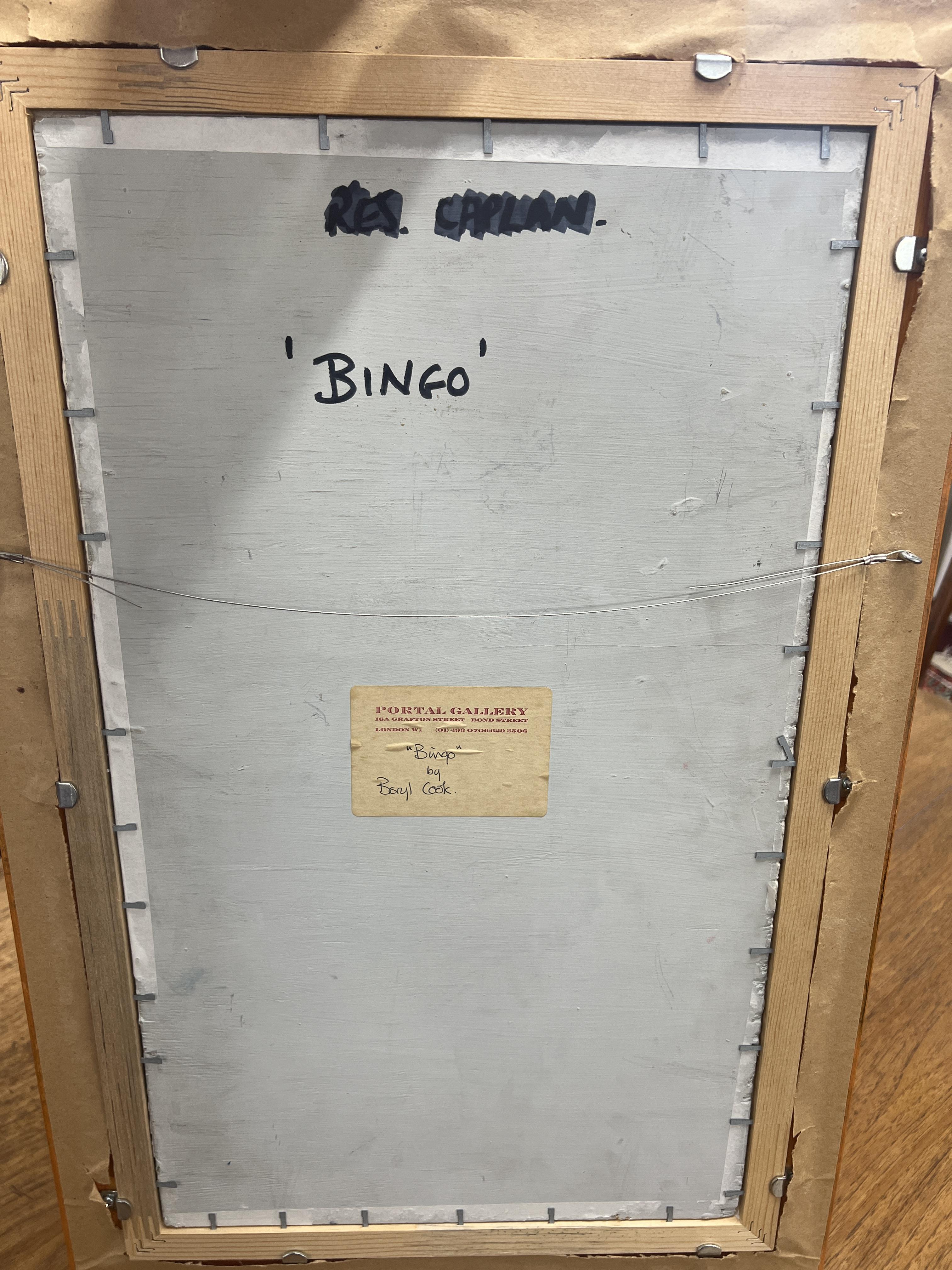 Beryl Cook (1926-2008), an original oil on board titled 'Bingo', signed. 51cm x 30cm, Overall size - Image 11 of 16