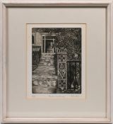 Rita Smith etching and aquatint - 'Boston Gateway', edition artist proof, framed and glazed. Overall