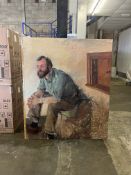 Robert Lenkiewicz (1941-2002) oil on canvas (partly damaged). Circa 1967. A very rare early