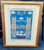 Brian Pollard, Tower London Bridge, print, signed, framed and glazed, remark 2003, A /P 15/20,