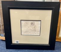 Robert Lenkiewicz (1941-2002) an original draft sketch inscribed 'Painter when young holding himself