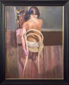 Robert Lenkiewicz (1941-2002) a fine large original oil on canvas 'Rear View, Women with