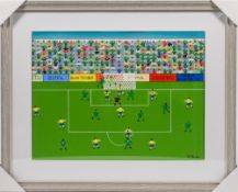 Gordon Barker, an original painting 'Plymouth Argyle v Torquay United', signed. 29cm x 39cm.