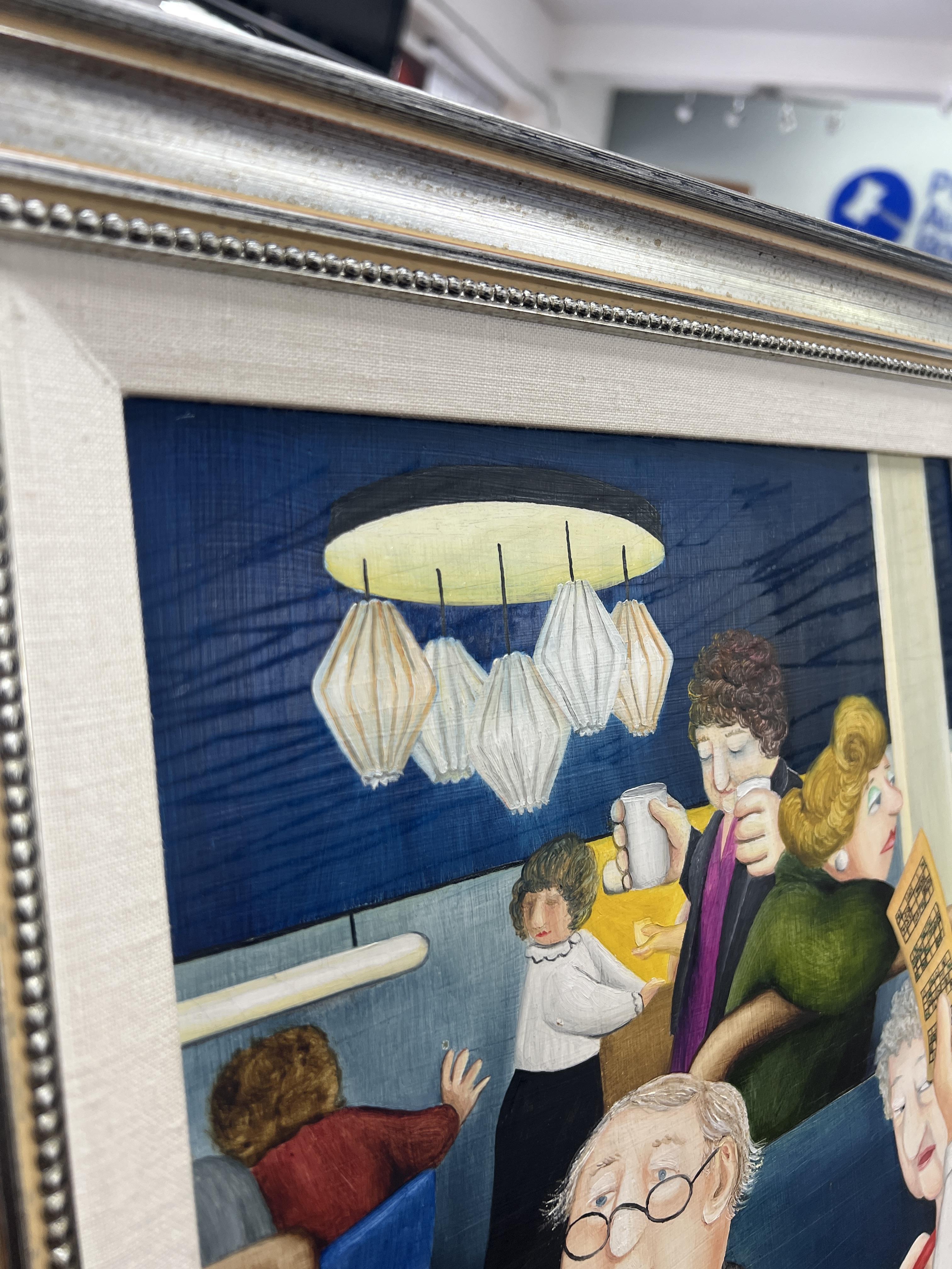 Beryl Cook (1926-2008), an original oil on board titled 'Bingo', signed. 51cm x 30cm, Overall size - Image 9 of 16