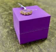 Gemporia, 9k yellow diamond ring, size S, with copy of authenticity certificate.