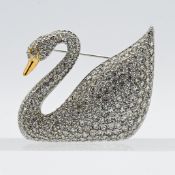 A Swarovski Swan brooch