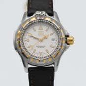 Tag Heuer, a ladies Professional date, 200 meters wristwatch on leather strap, circa 1993, W97547,