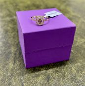 Gemporia, a 9k Golden Ivory diamonds ring, size S, with copy of authenticity certificate.