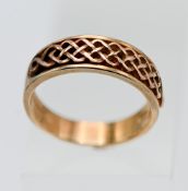 A 9ct rose gold Clogau band ring, approx 5.73g, finger size S