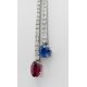 A stunning diamond line necklace set in 18ct white gold, further set with a large single ruby and - Image 2 of 2