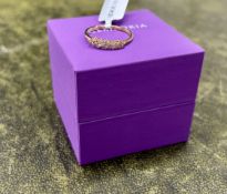Gemporia, a 9k yellow gold golden ivory diamonds ring, size S, with copy of authenticity