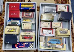 A collection of model cars and replicas, makes of Matchbox, Corgi, Dinky, Daimler, Oxford, Solido,