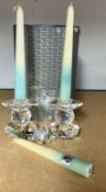 Swarovski Crystal Glass, 'Dual candle stick holder', boxed.