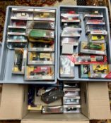 A collection of model cars, makes 'Dinky Matchbox', 'Corgi', 'Thornycroft'. To include 'Dinky