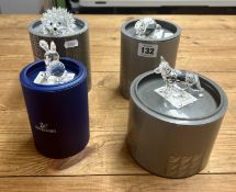 Swarovski Crystal Glass, a collection of animal figurines including, 'Beaver' and 'Hedgehog', four