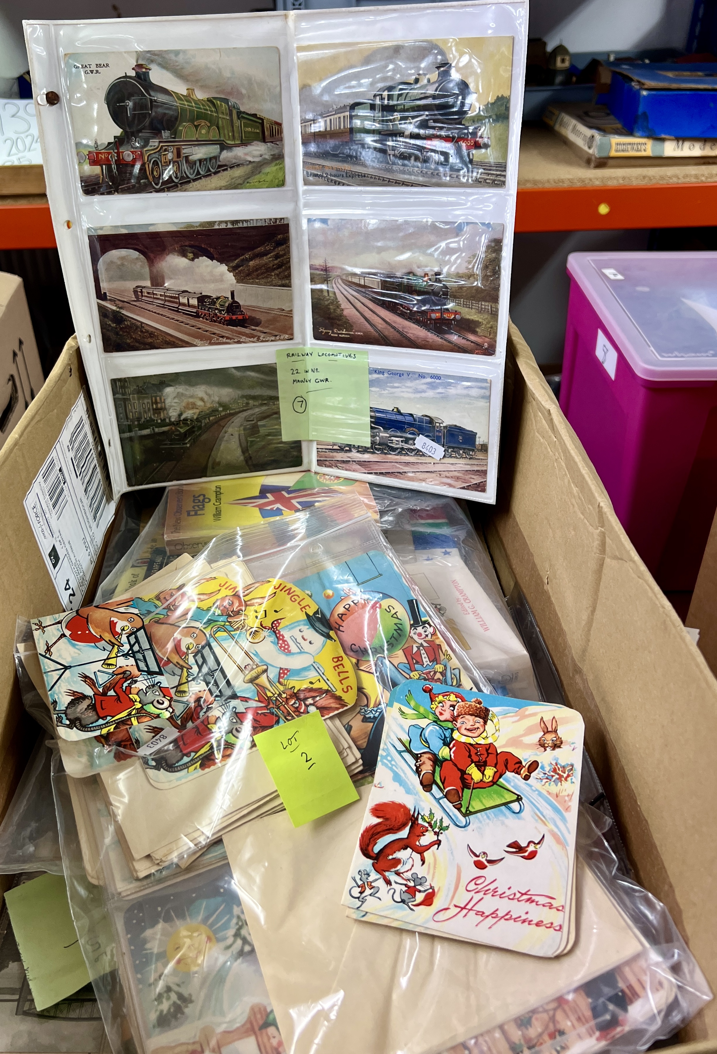 A collection of picture postcards, greetings cards, books, memorabilia, etc. To include postcards of