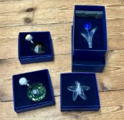Swarovski Crystal Glass, a collection of window ornaments and ornaments, including 'Starfish', 'Blue