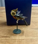Swarovski Crystal Glass, Paradise Birds - Object Bonriki Topaz, boxed.