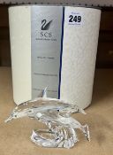 Swarovski Crystal Glass, Annual Edition 1990 - Lead Me - The Dolphins, boxed.
