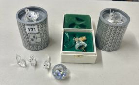 Swarovski Crystal Glass, a small collection including two foxes (unboxed), paperweight (unboxed),