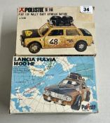 Polistil S16 Fiat Rally East African Safari model and Polistil S19 Lancia Fulvia 1600 HF models,