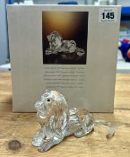 Swarovski Crystal Glass, Annual Edition 1995 Inspiration Africa - The Lion, boxed.