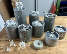 Swarovski Crystal Glass, a small collection to include Rhino, Seal, Swan, Frog, two Owls, all