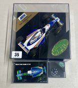 Minichamps Benetton racing car and Heritage Classic Williams Damon Hill 5017 motorcar and Damon Hill