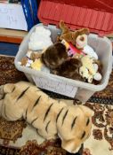 An 'Ark Toys' tiger with a collection of stuffed toys and bears, to include makes of Disney Store,