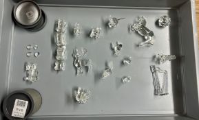 Swarovski Crystal Glass, a large collection to include Fox, Mouse, Squirrel, Harp, Butterfly, 1996