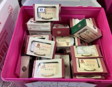 A collection of car models and replicas, makes of Oxford, Corgi Classics, Welly, Dinky, Matchbox,