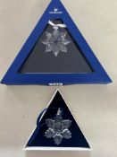 Swarovski Crystal Glass, Christmas snowflake ornaments, including '1996 Snowflake',2013 set of