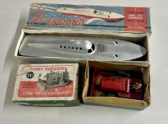 A Dinky 'Blaw Knix Bulldozer' [No.561], boxed, and 'Miss England' speed boat, boxed.