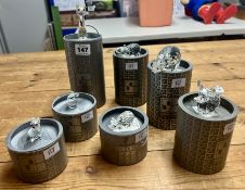 Swarovski Crystal Glass, a collection to include Rhino, Small Cat, Elephant, Hippo, Tall Cat (base