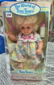 A boxed 'The World of Tiny Tears' 16' Vinyl doll, make of 'Ideal 1994'.