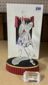 Swarovski Crystal Glass, Masquerade - Pierrot 1999, with plaque, stand and boxed.