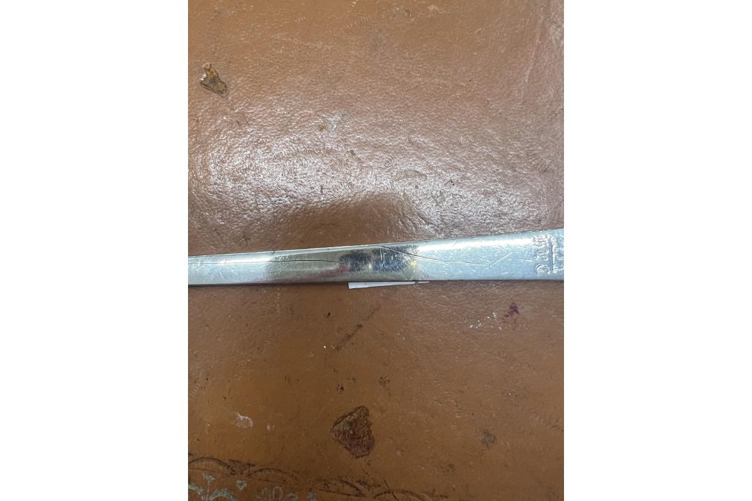 A Georgian silver meat skewer, Hester Bateman, length 26cm, approx 60g, hallmarked. - Image 6 of 8