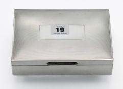 A silver cigarette box, 16.5cm x 11cm x 4cm, marked Kemp Brothers of Bristol.
