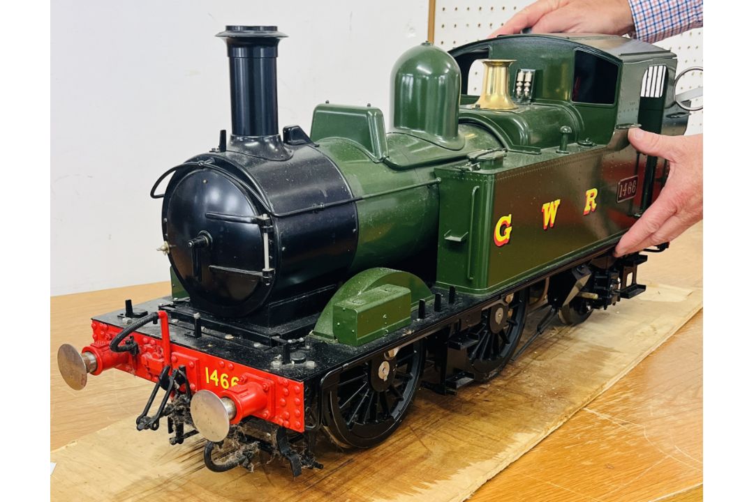A 5 inch gauge coal fired live steam GWR Class 0-6-0 tank locomotive, green livery, 1466, possibly - Image 1 of 12