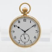 An 18ct open face and keyless Pocket Watch, the dial with Arabic numerals and subsidiary second