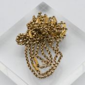 A Victorian 9ct gold long chain, approx. 37.50g, length approx 156cm. This gold chain is depicted in