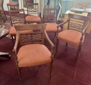 Reproduction set of mahogany framed dining chairs comprising two carvers and eight standards (set of